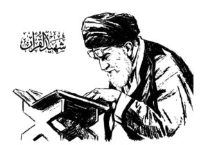 از «قائد حافظ» تا روایت یک ارادت؛ چهره رهبر شهید انقلاب در قاب سیاهقلم هنرمند اهوازی