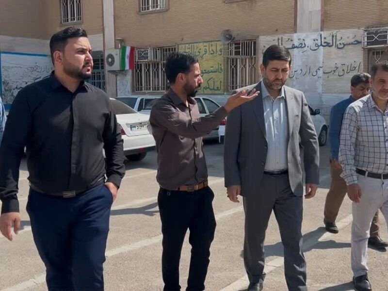 بازدید میدانی دکتر محمد امیر و مسئولان شهرداری از مدارس کوی علوی